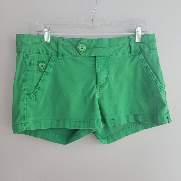 y2k kelly green shorts low rise bright maximalist kidcore 2000s twee - Picture 1 of 11